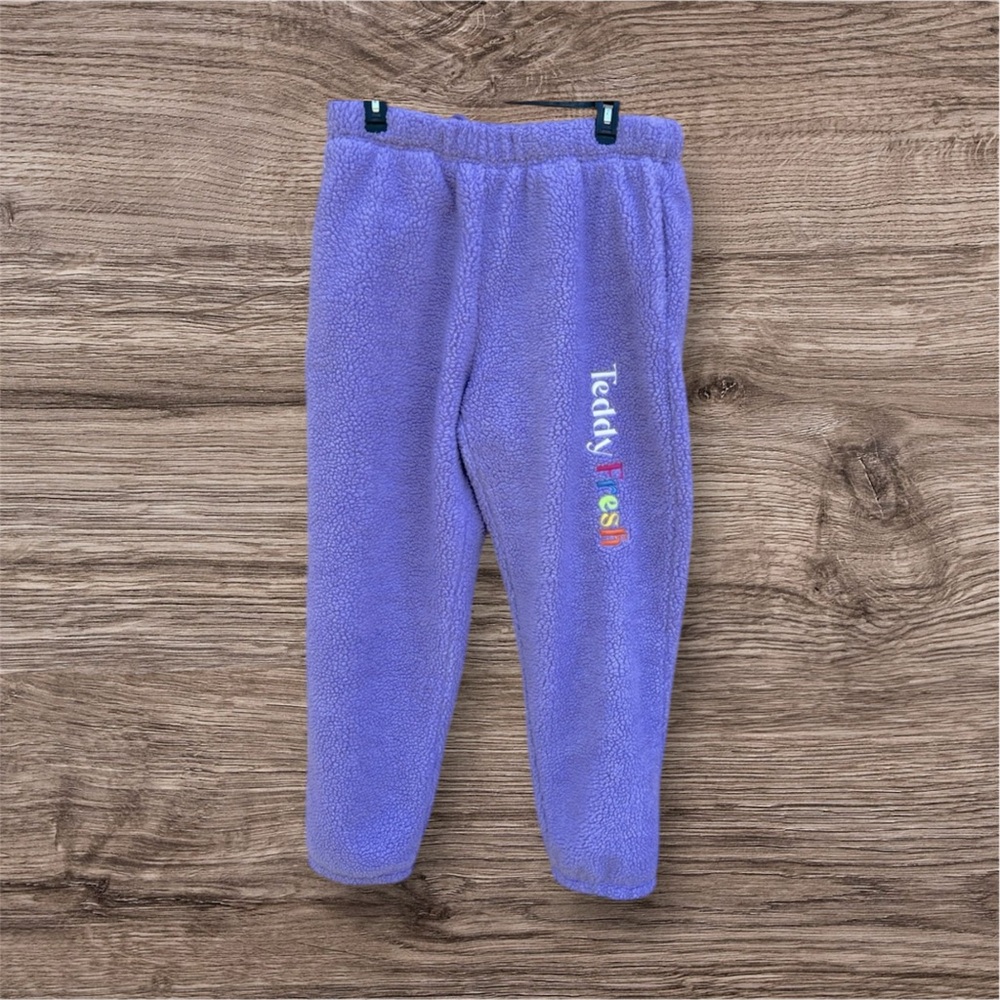 Teddy Fresh Lilac Sherpa Joggers Sweatpants Large